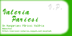valeria paricsi business card
